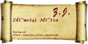 Zámolyi Júlia névjegykártya